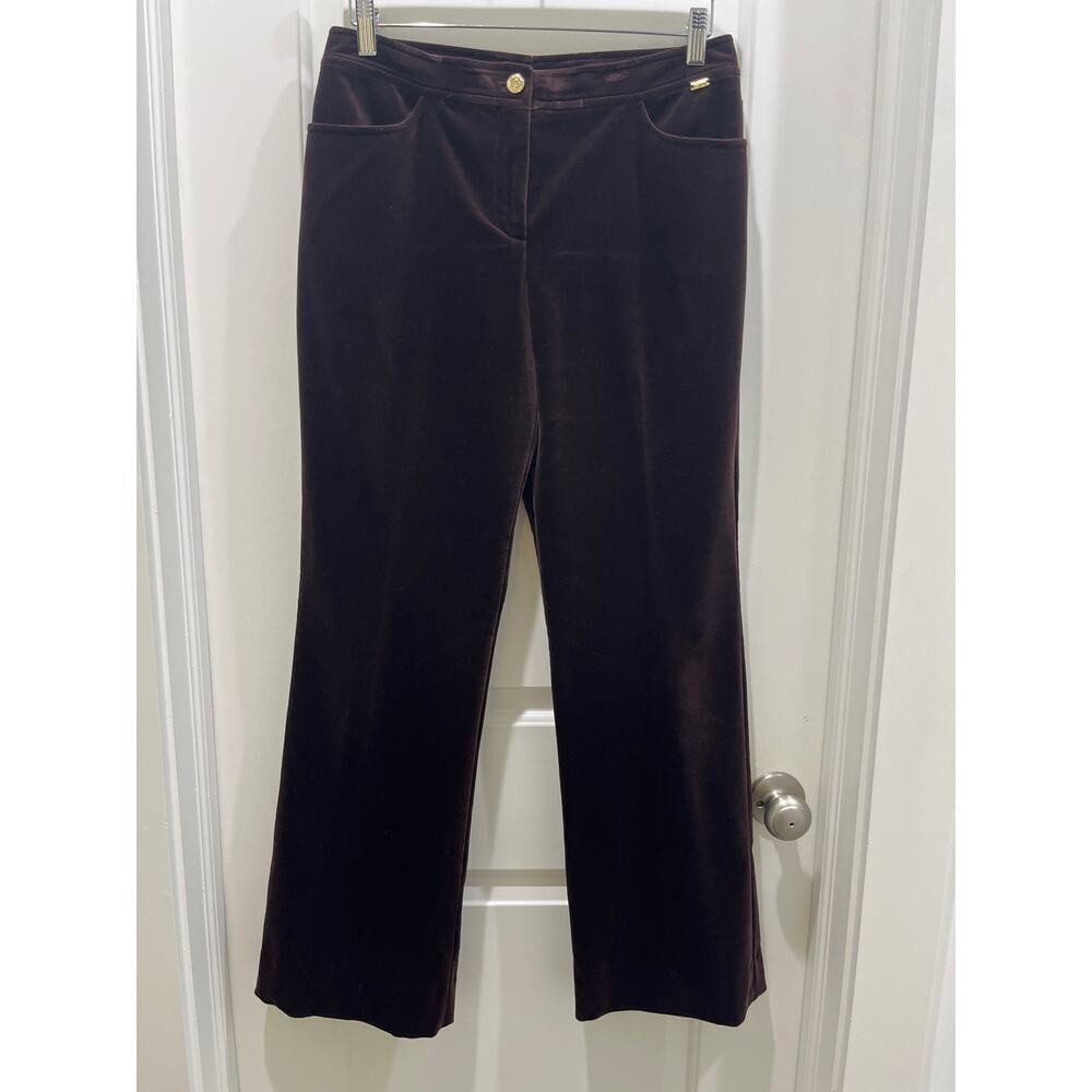 St. John Sport Chocolate Velvet Boot Cut Trouser Sz 6